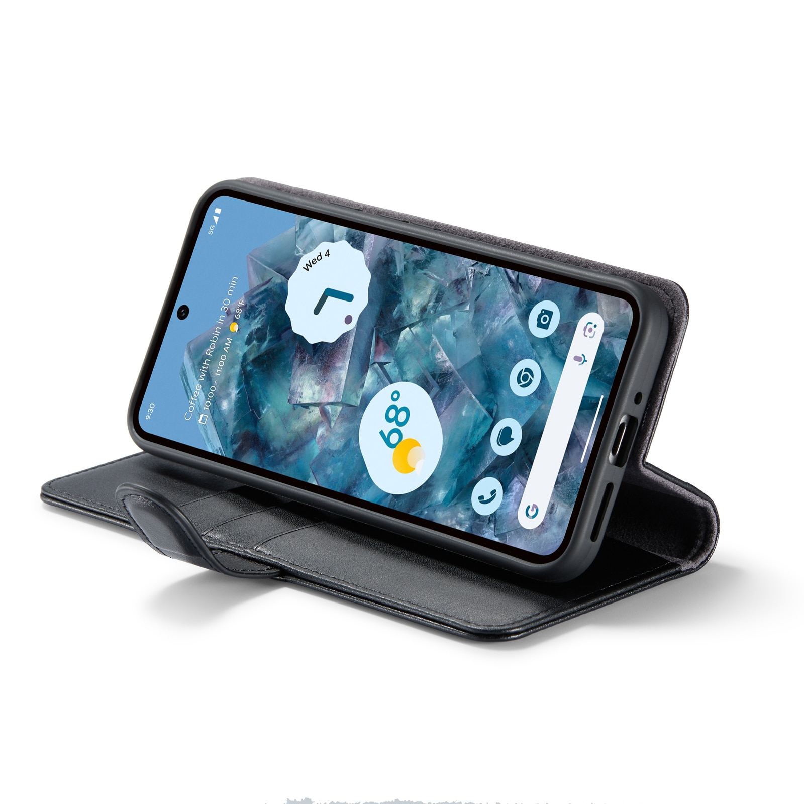 Äkta Läderfodral Google Pixel 9 Pro XL Svart