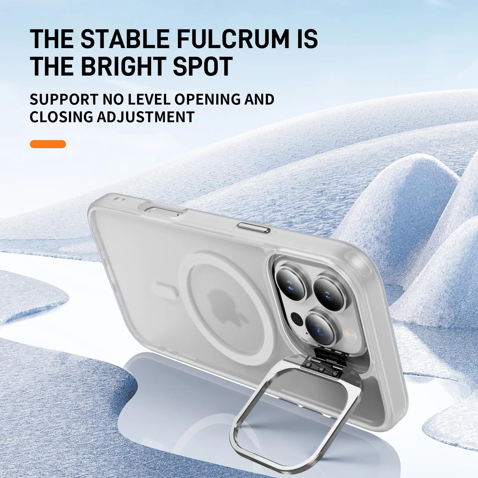 Hybridskal Kickstand MagSafe iPhone 16 Pro Genomskinlig