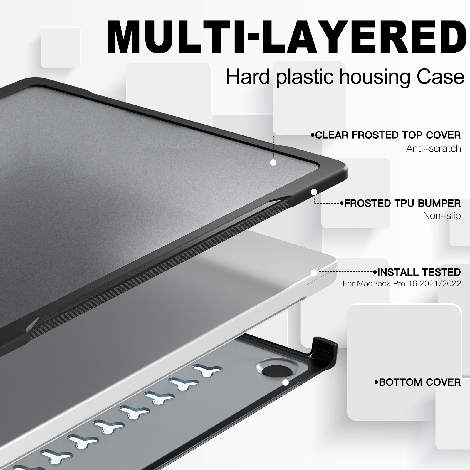 Stöttåligt Skal Apple MacBook Pro 16 2024 Svart