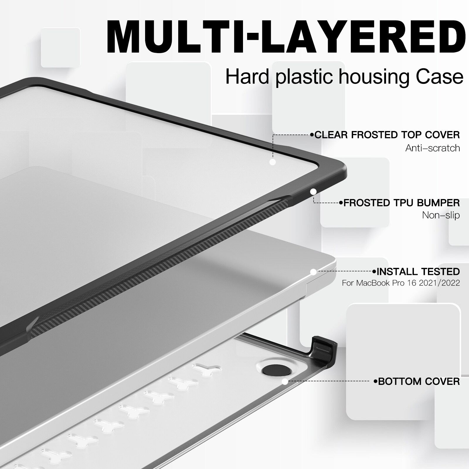 Stöttåligt Skal Apple MacBook Pro 16 2023 Genomskinlig