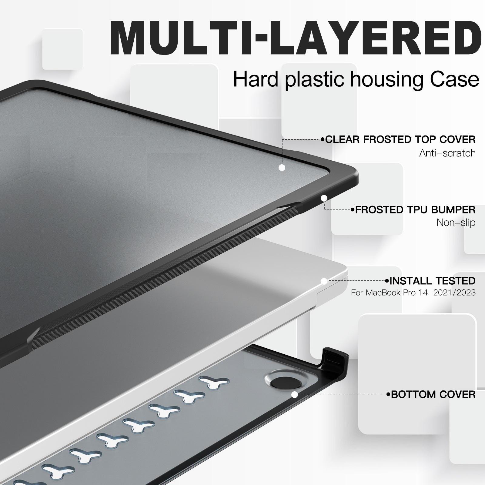 Stöttåligt Skal Apple MacBook Pro 14 2024 Svart