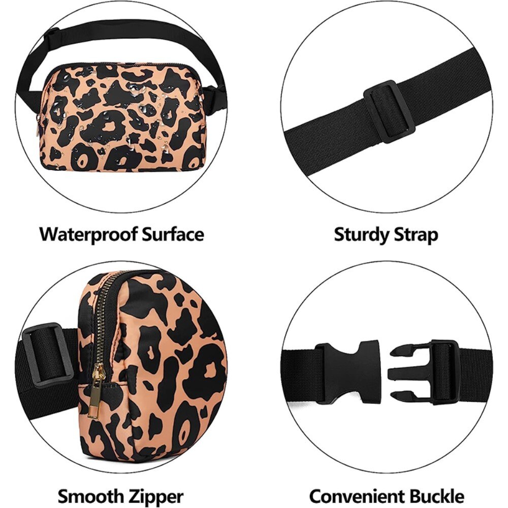 Crossbody Väska Nylon leopard