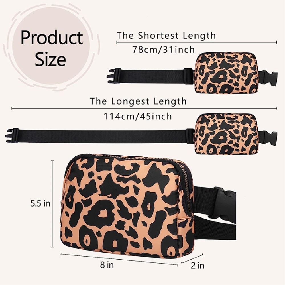 Crossbody Väska Nylon leopard