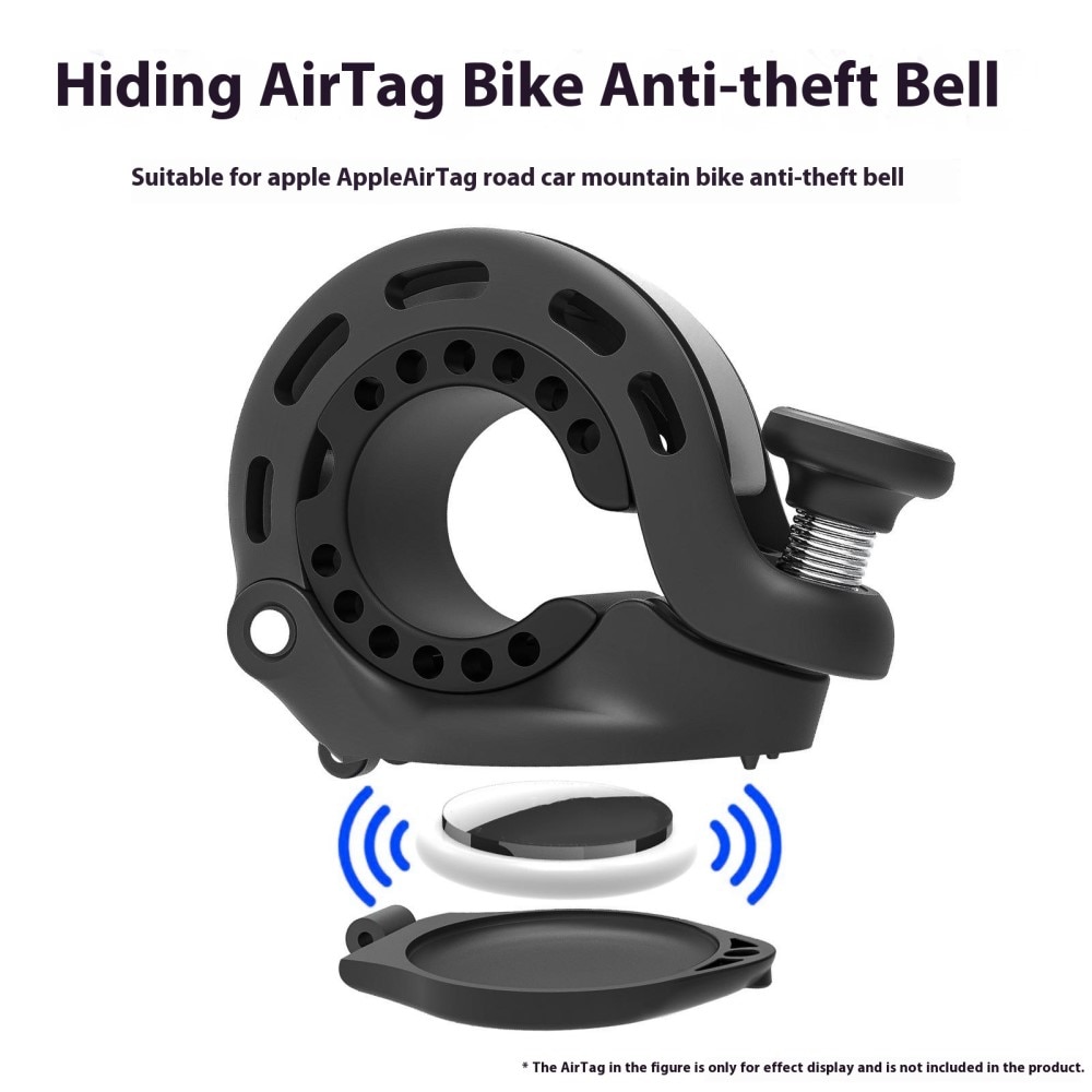 Ringklocka med dold Apple AirTag-hållare svart