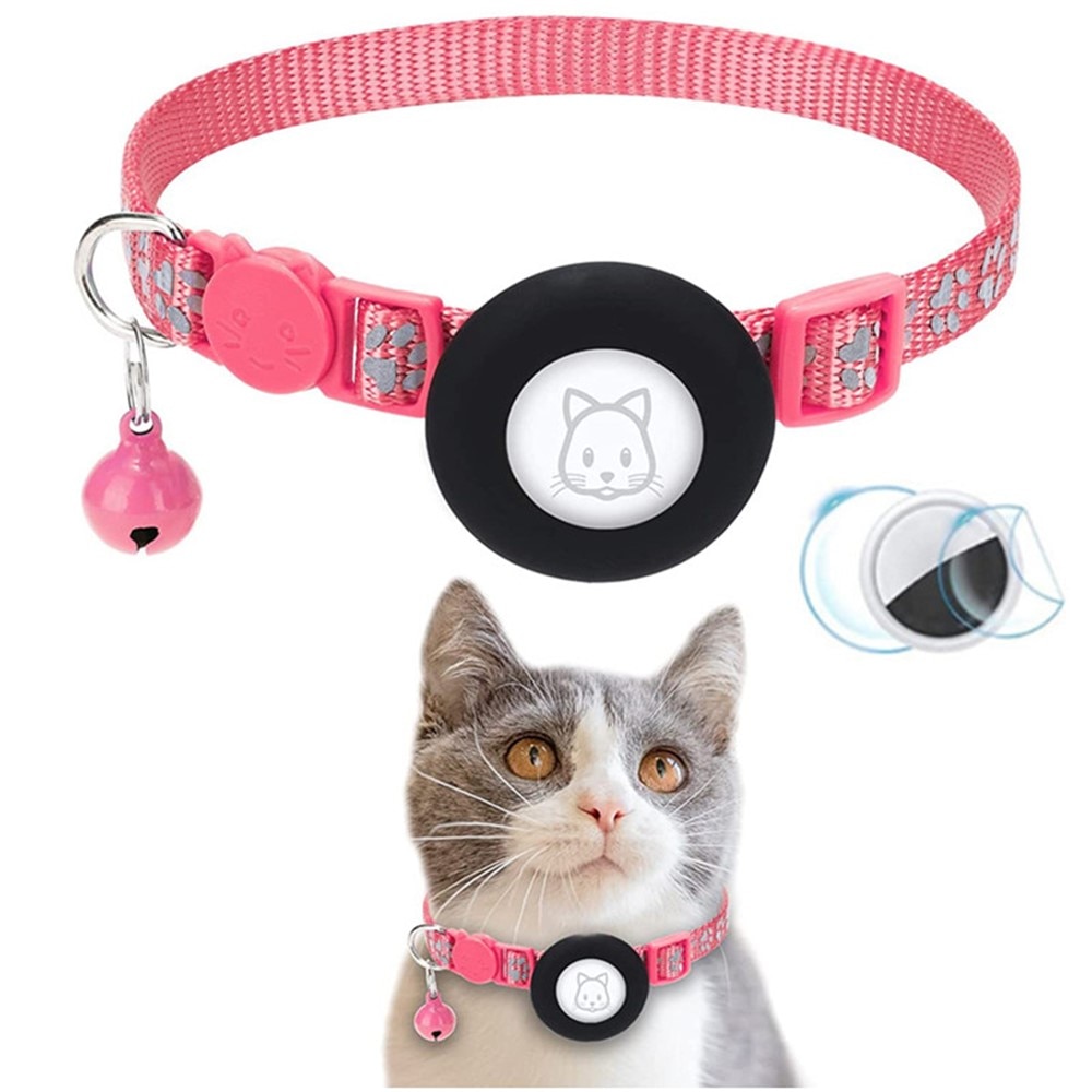 Apple AirTag Katthalsband Reflex Tassavtryck  Rosa