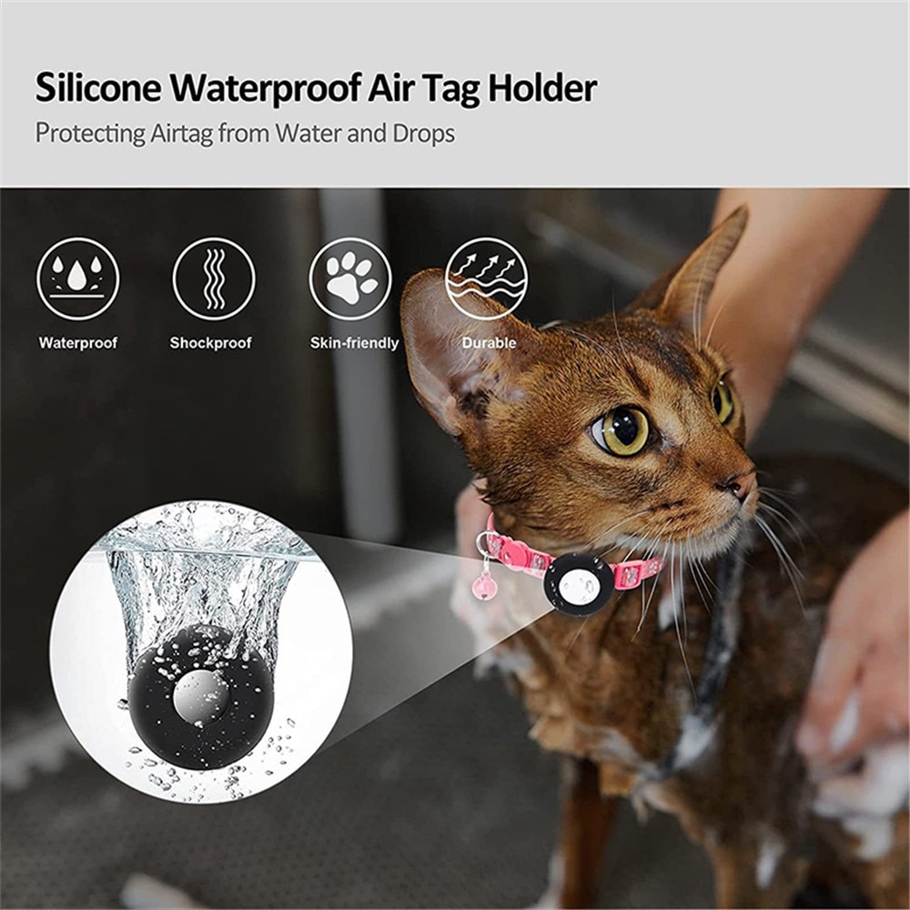 Apple AirTag Katthalsband Reflex Tassavtryck  Rosa