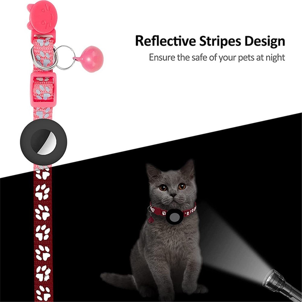 Apple AirTag Katthalsband Reflex Tassavtryck  Rosa