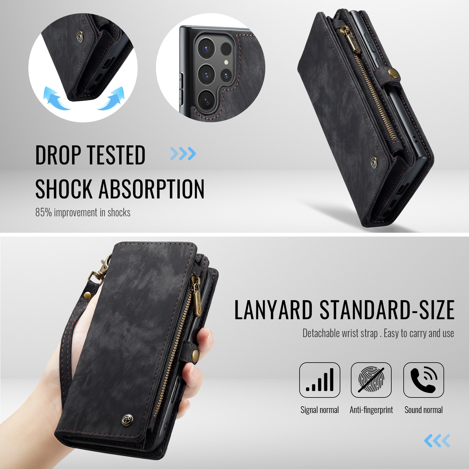 Multi-slot Plånboksfodral Samsung Galaxy S25 Ultra Grå