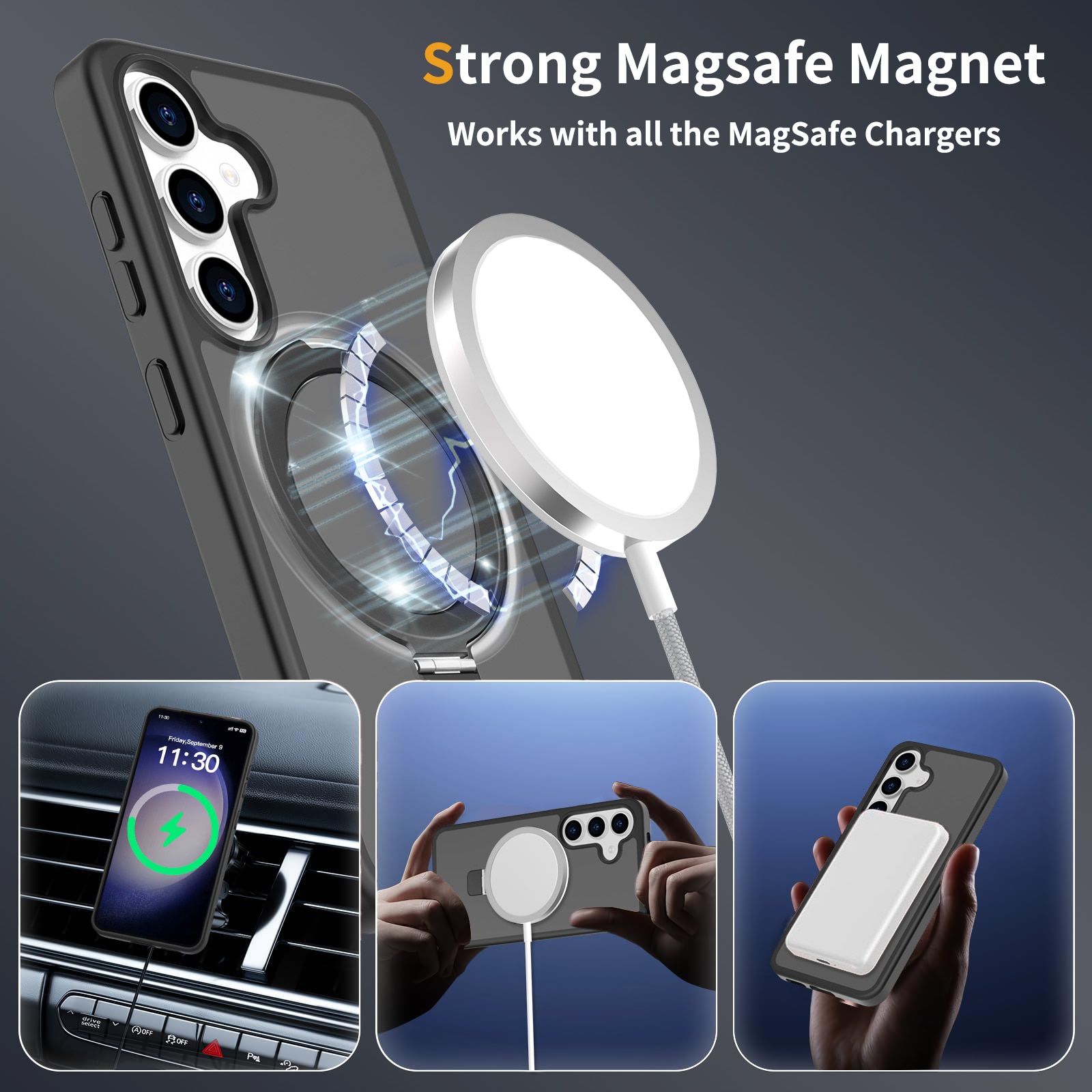 Hybridskal Magnetic Ring Samsung Galaxy S25 Svart