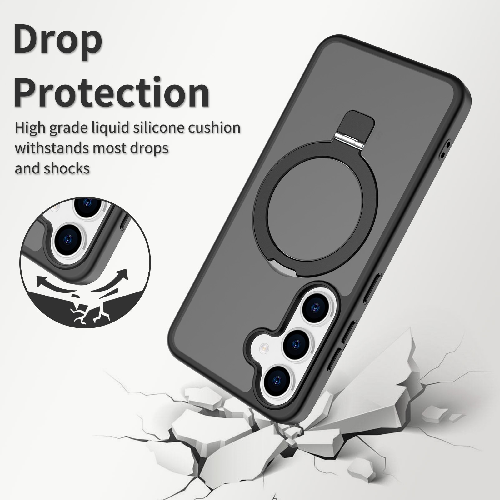 Hybridskal Magnetic Ring Samsung Galaxy S25 Svart