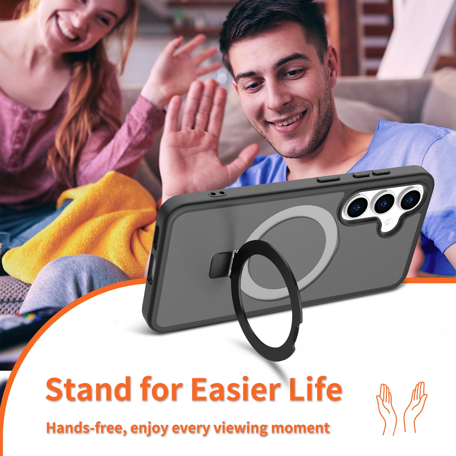 Hybridskal Magnetic Ring Samsung Galaxy S25 Svart