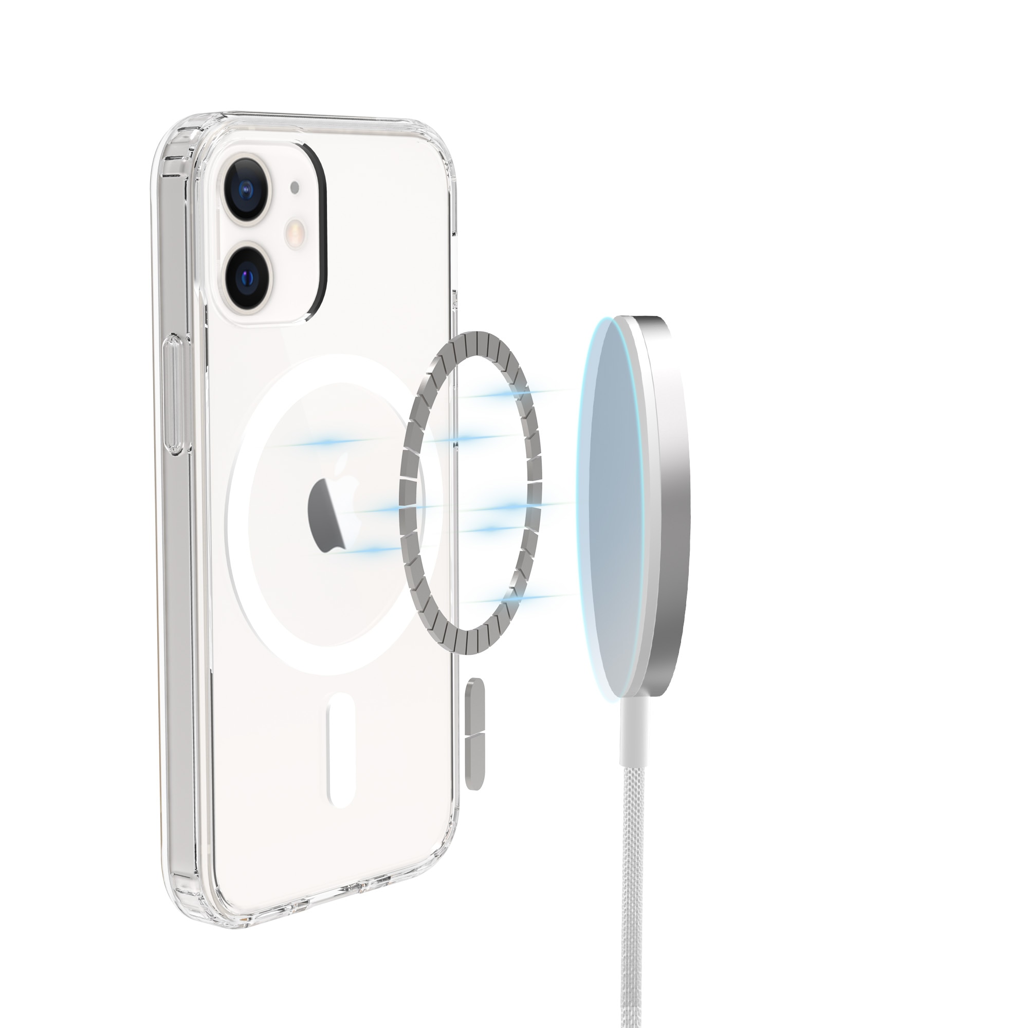 Hybridskal MagSafe iPhone 12/iPhone 12 Pro Genomskinlig