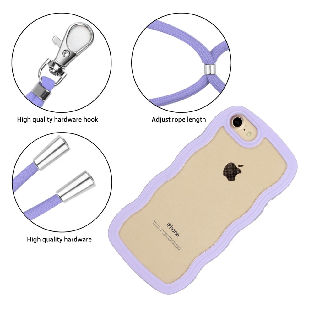 Wavy Edge Skal Halsband iPhone SE (2020) lila