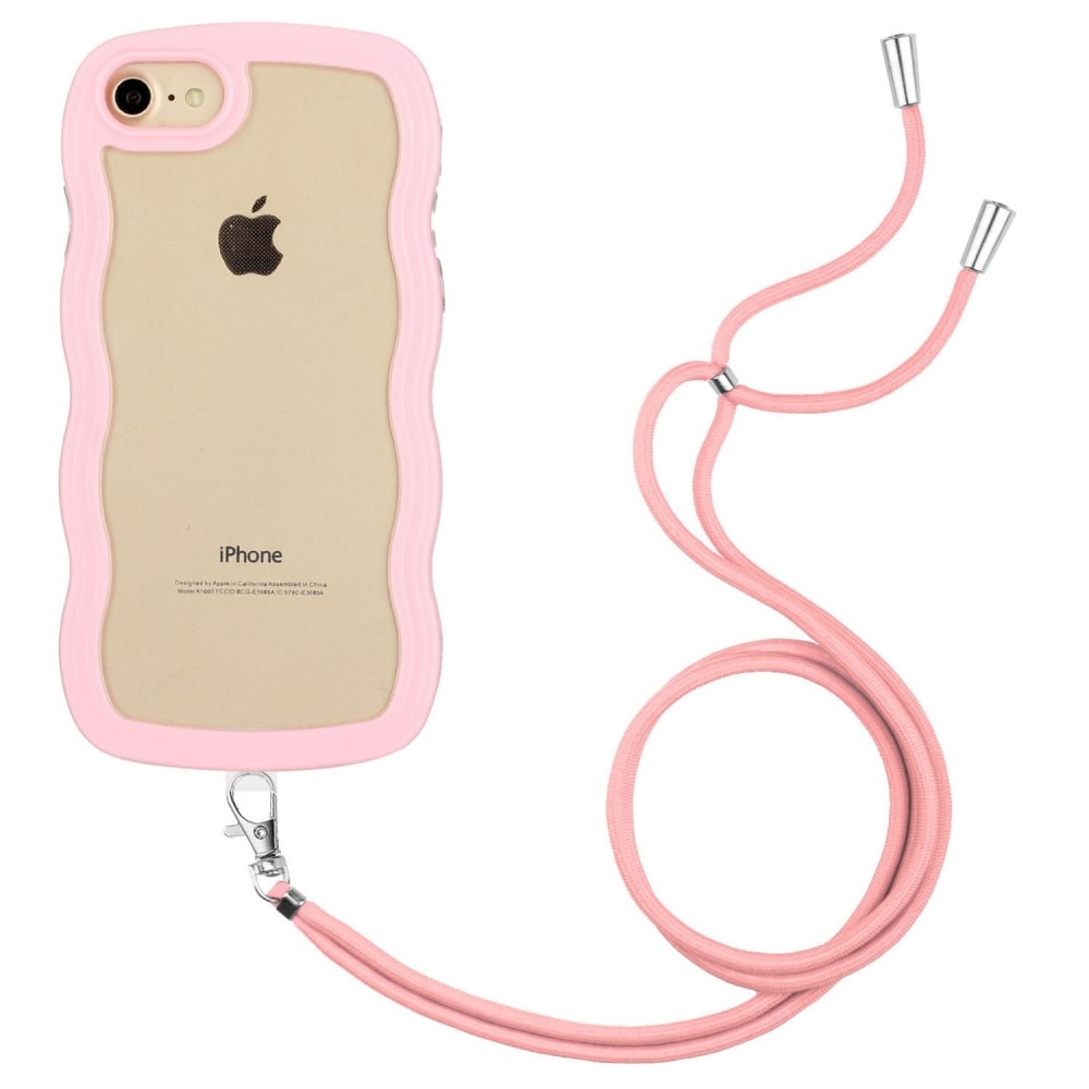 Wavy Edge Skal Halsband iPhone 7 rosa