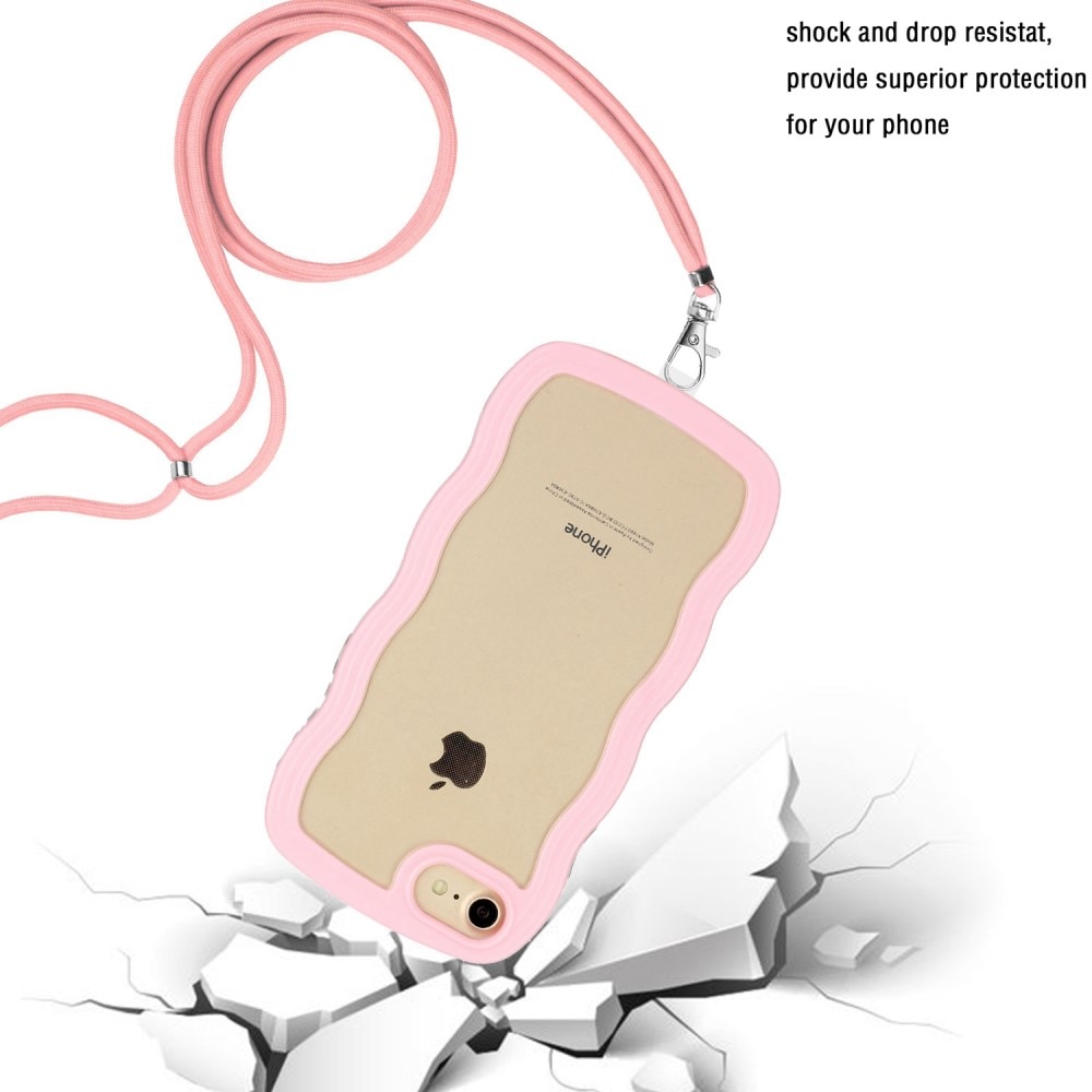 Wavy Edge Skal Halsband iPhone SE (2022) rosa