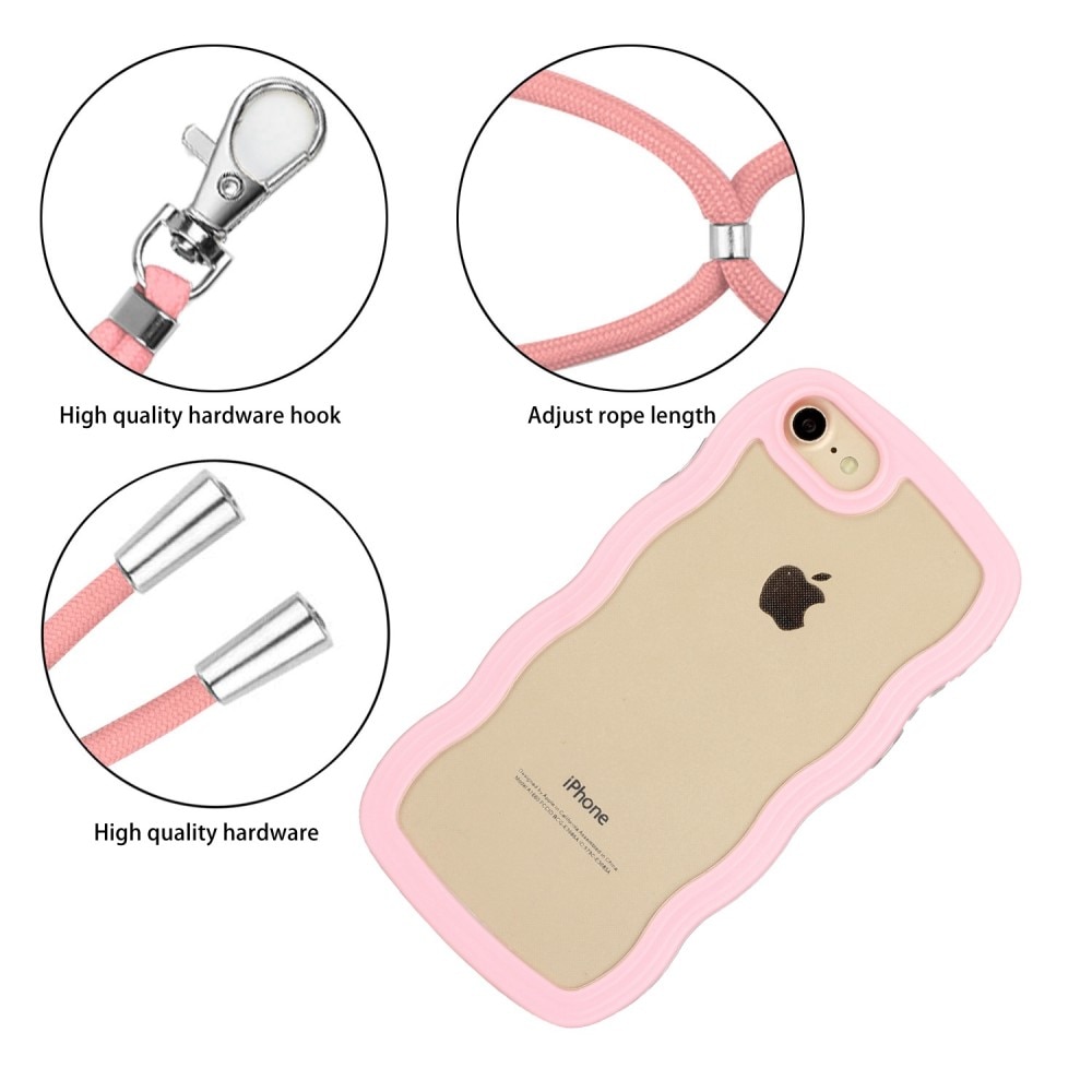 Wavy Edge Skal Halsband iPhone 7 rosa