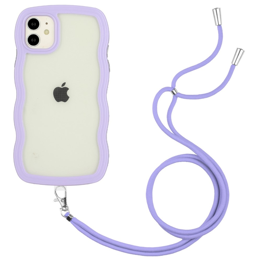 Wavy Edge Skal Halsband iPhone 11 lila