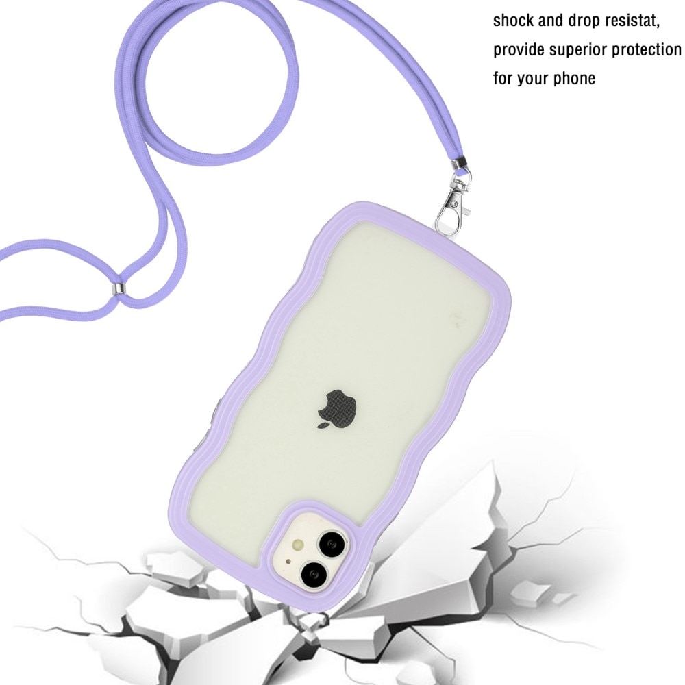 Wavy Edge Skal Halsband iPhone 11 lila