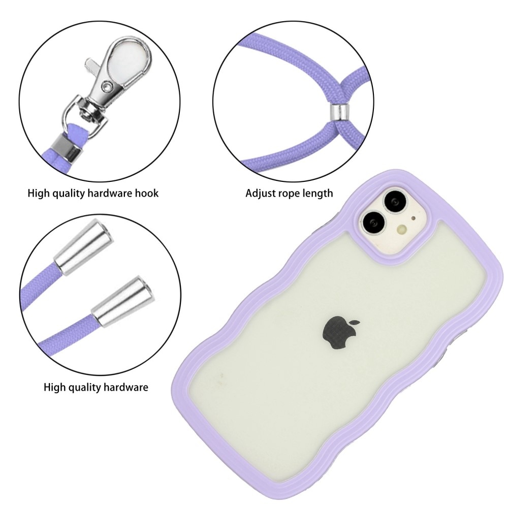 Wavy Edge Skal Halsband iPhone 11 lila