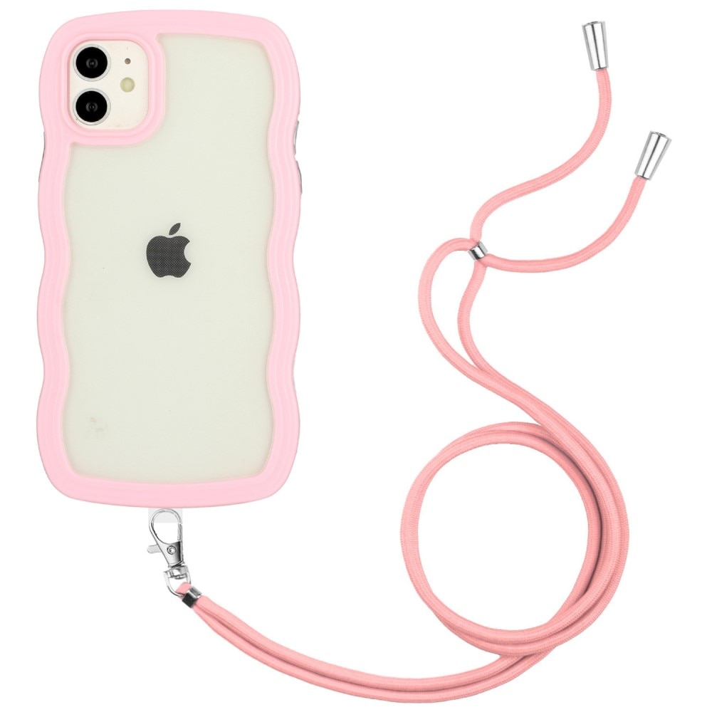 Wavy Edge Skal Halsband iPhone 11 rosa