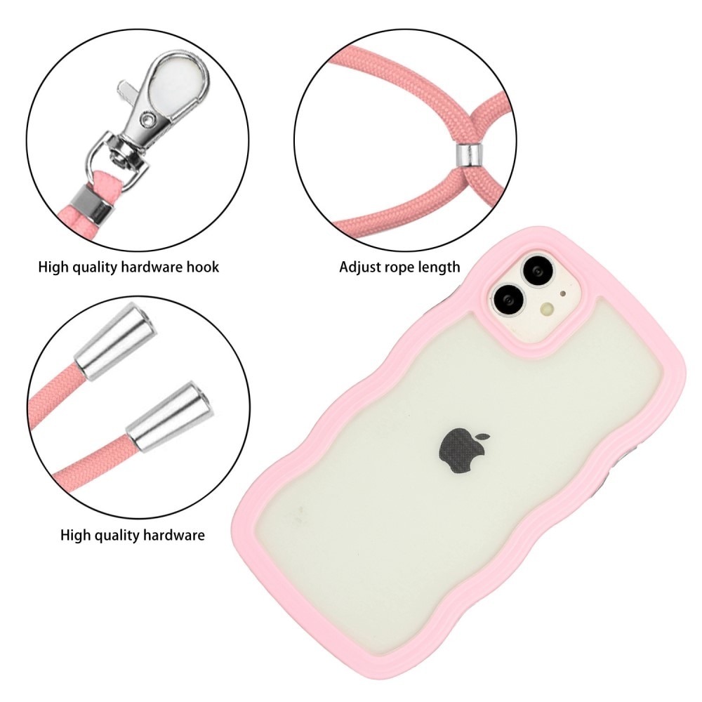 Wavy Edge Skal Halsband iPhone 11 rosa