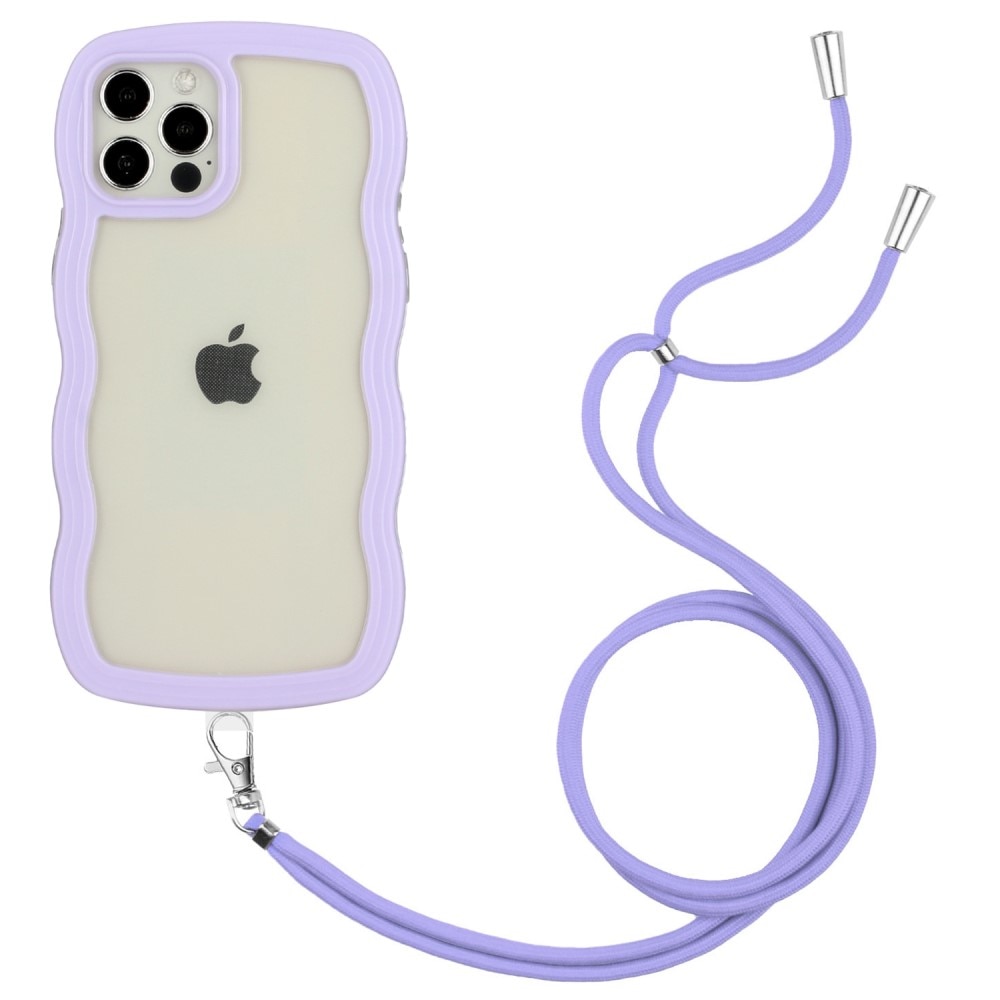 Wavy Edge Skal Halsband iPhone 12/12 Pro lila