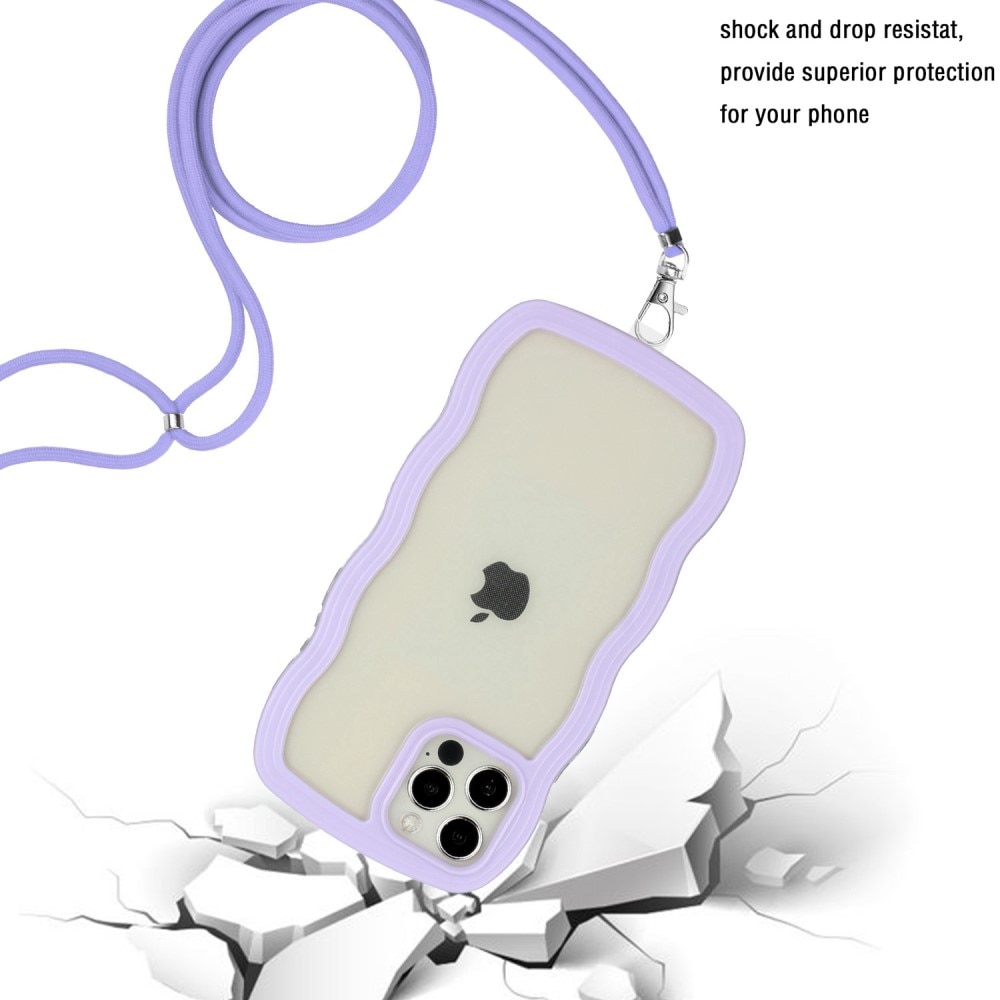 Wavy Edge Skal Halsband iPhone 12/12 Pro lila