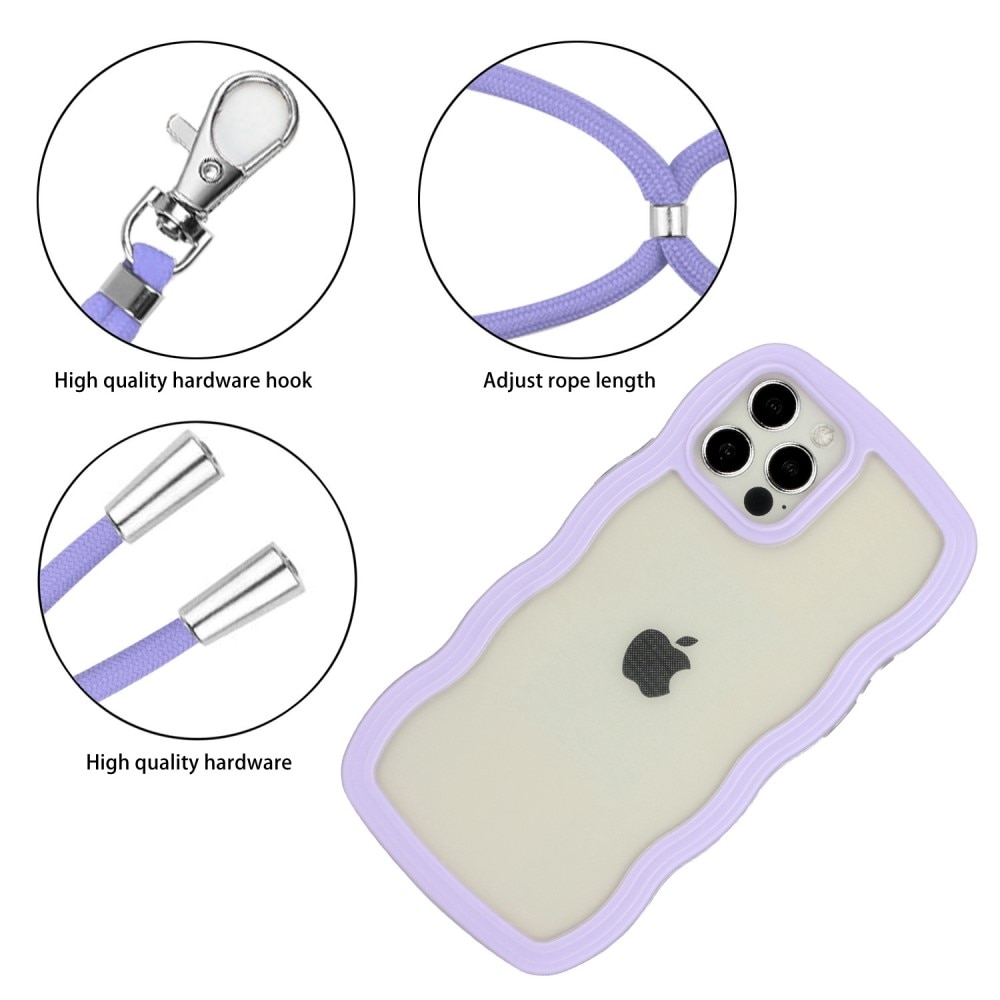 Wavy Edge Skal Halsband iPhone 12/12 Pro lila