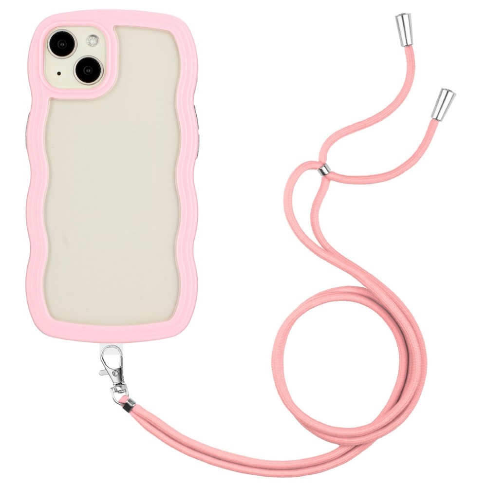 Wavy Edge Skal Halsband iPhone 13 rosa