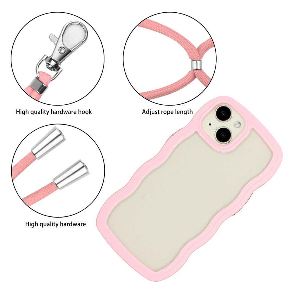 Wavy Edge Skal Halsband iPhone 13 rosa