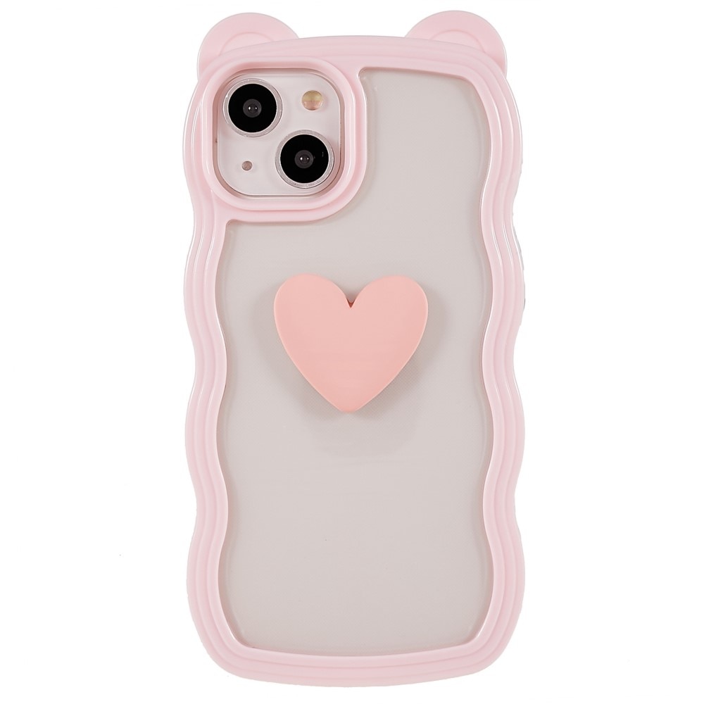 Wavy Edge Heart Skal iPhone 13 rosa