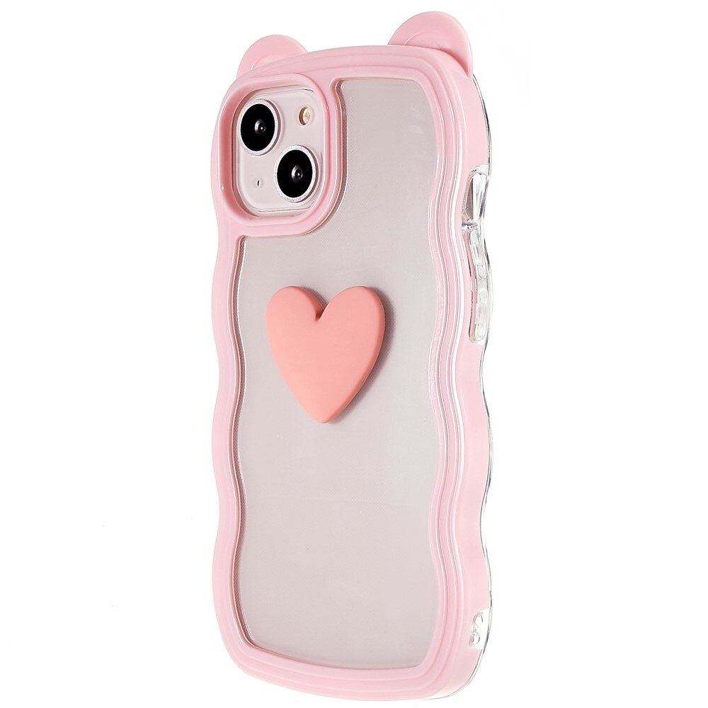 Wavy Edge Heart Skal iPhone 13 rosa