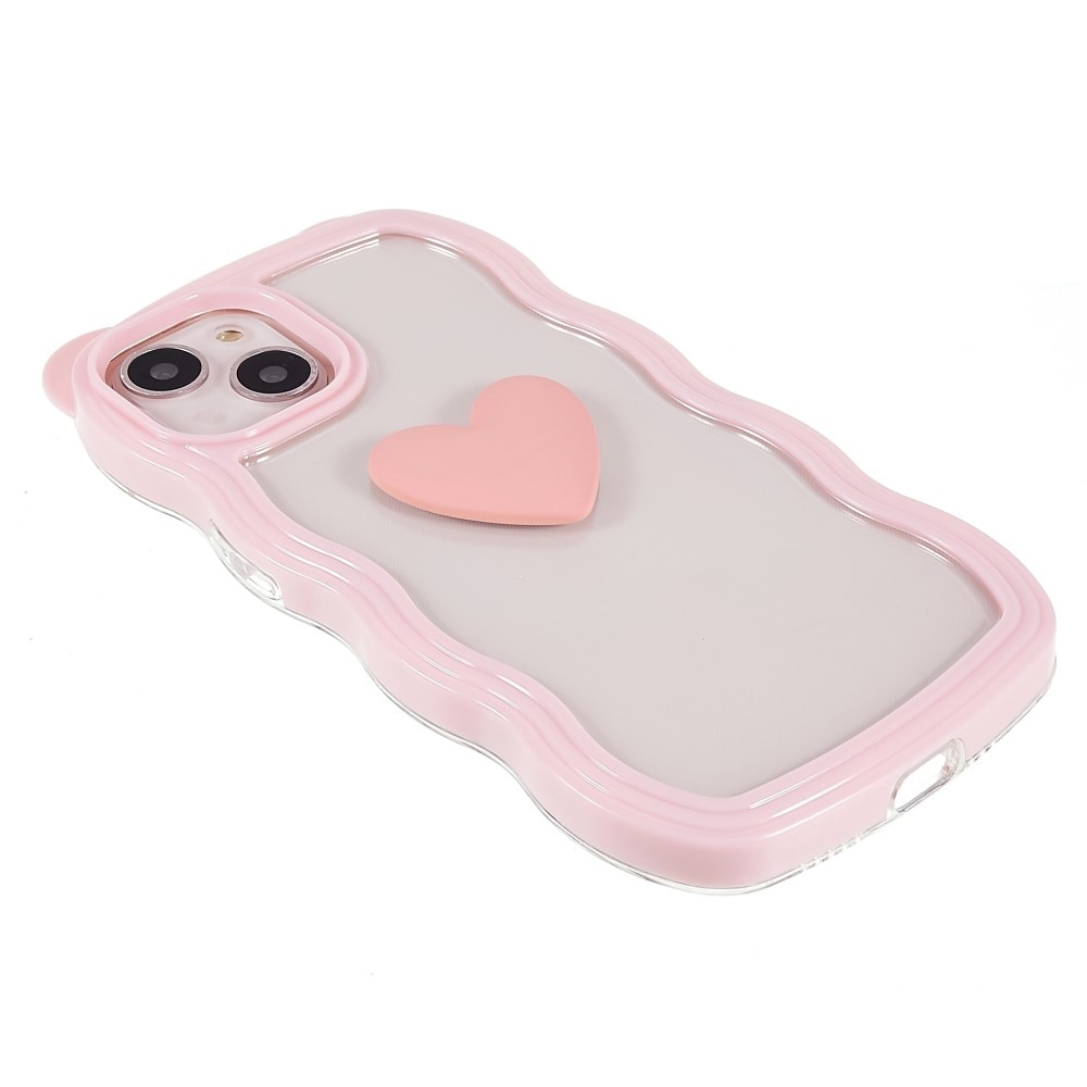 Wavy Edge Heart Skal iPhone 13 rosa