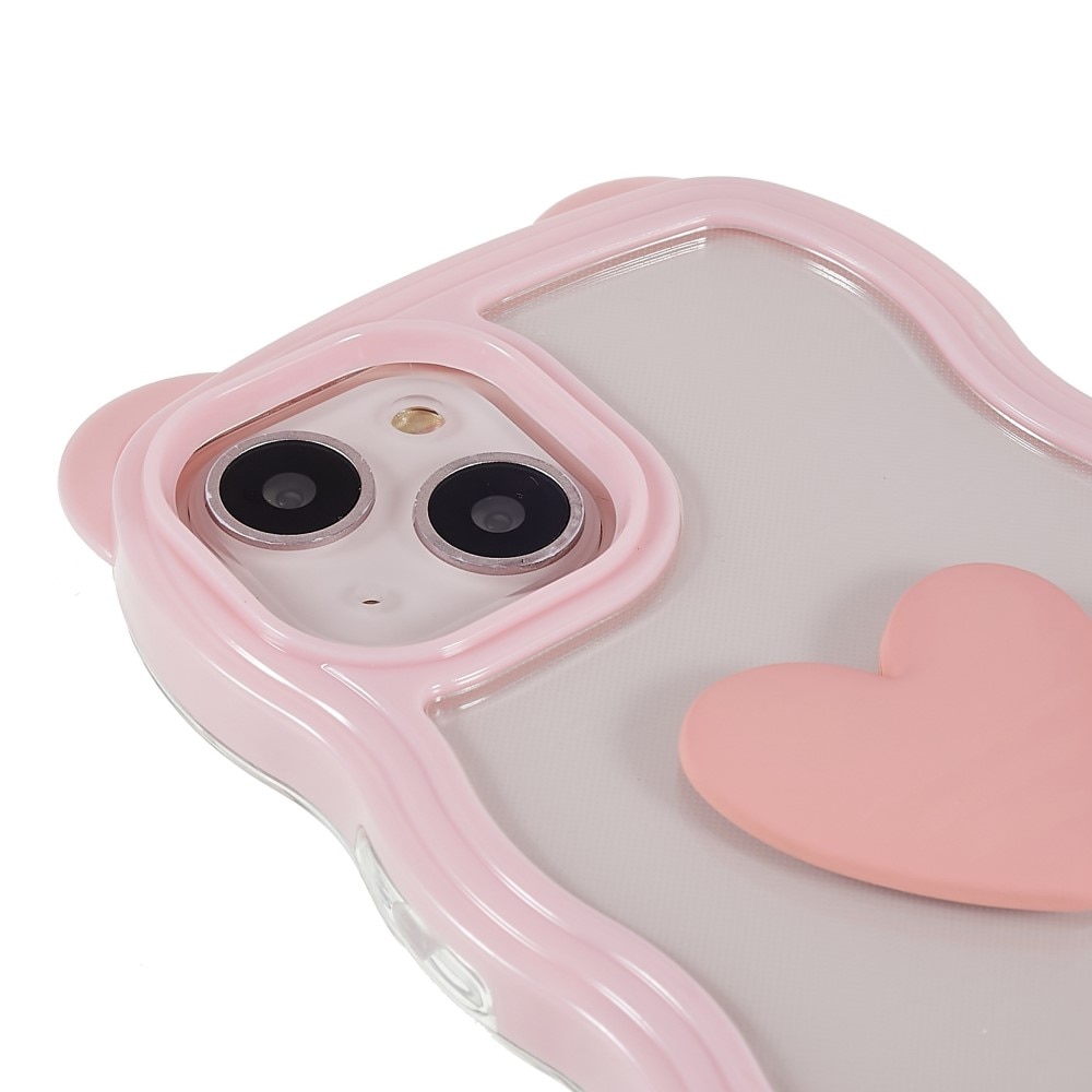 Wavy Edge Heart Skal iPhone 13 rosa