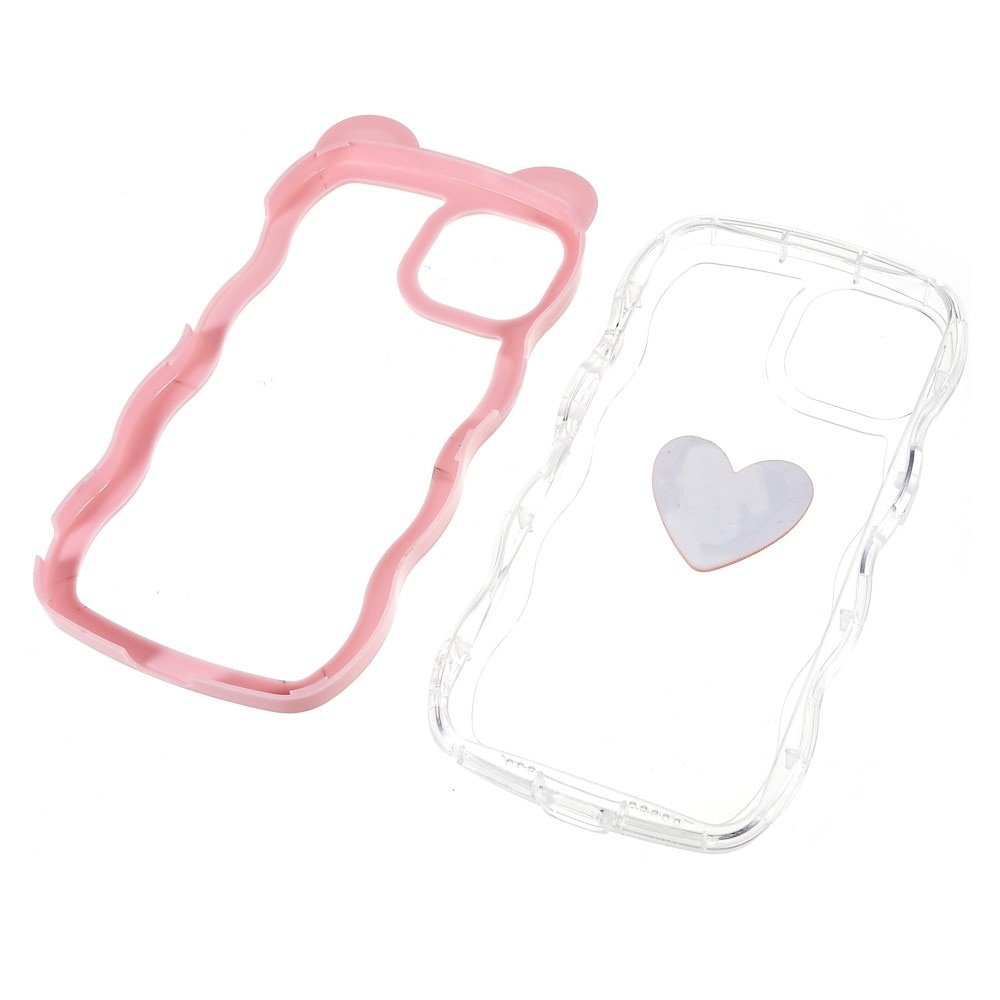 Wavy Edge Heart Skal iPhone 13 rosa