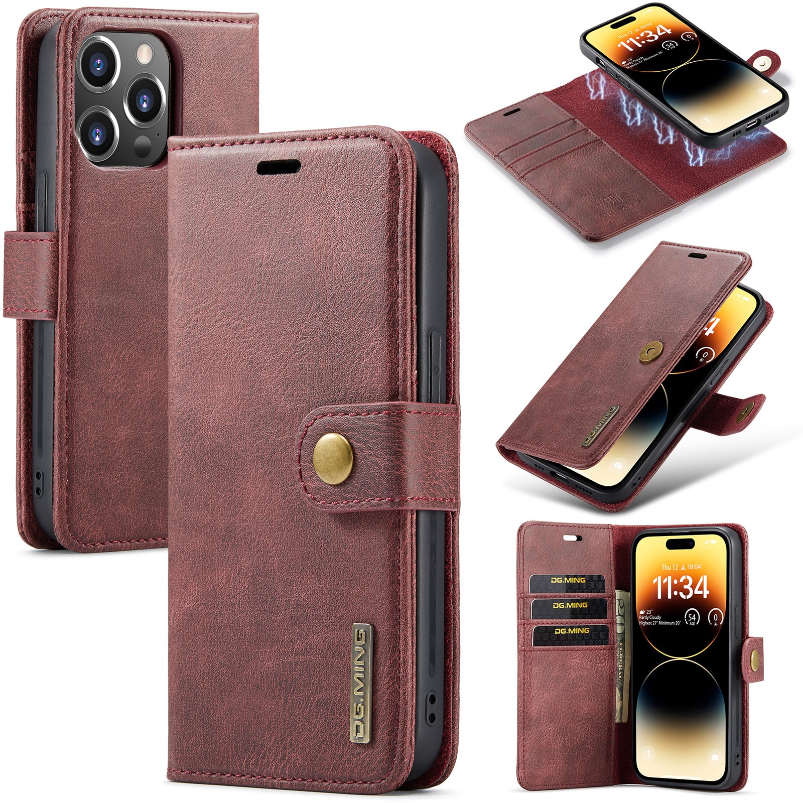 Magnet Wallet iPhone 14 Pro Max Red