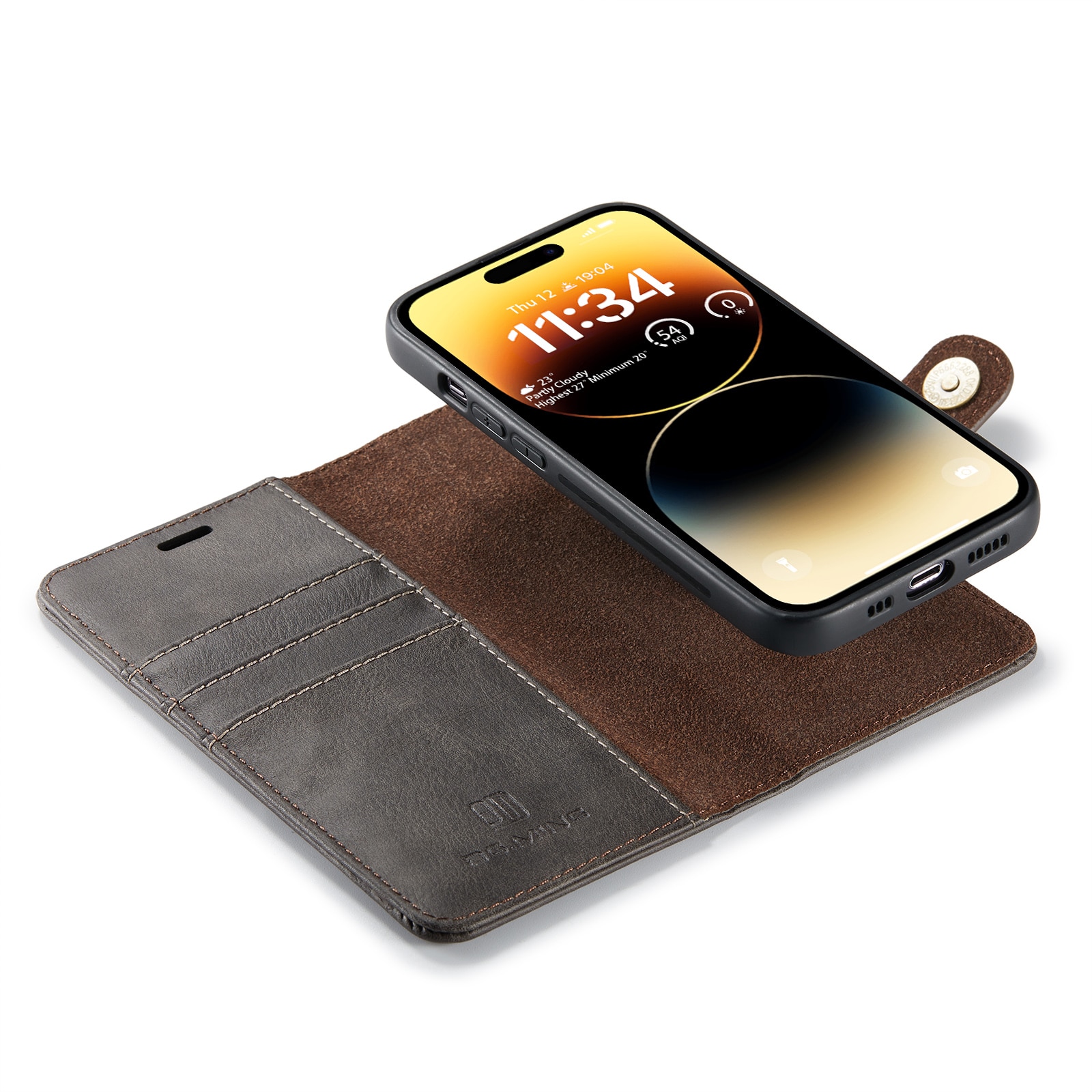 Magnet Wallet iPhone 14 Pro Max Brown