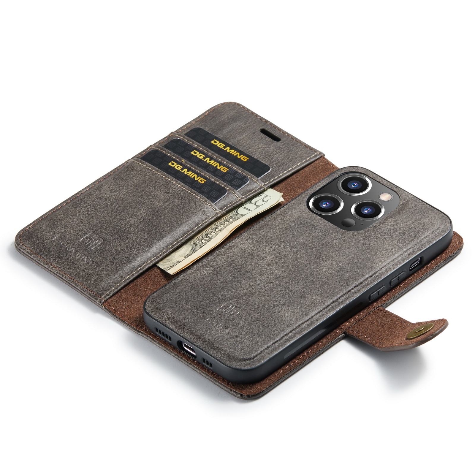Magnet Wallet iPhone 15 Pro Max Brown