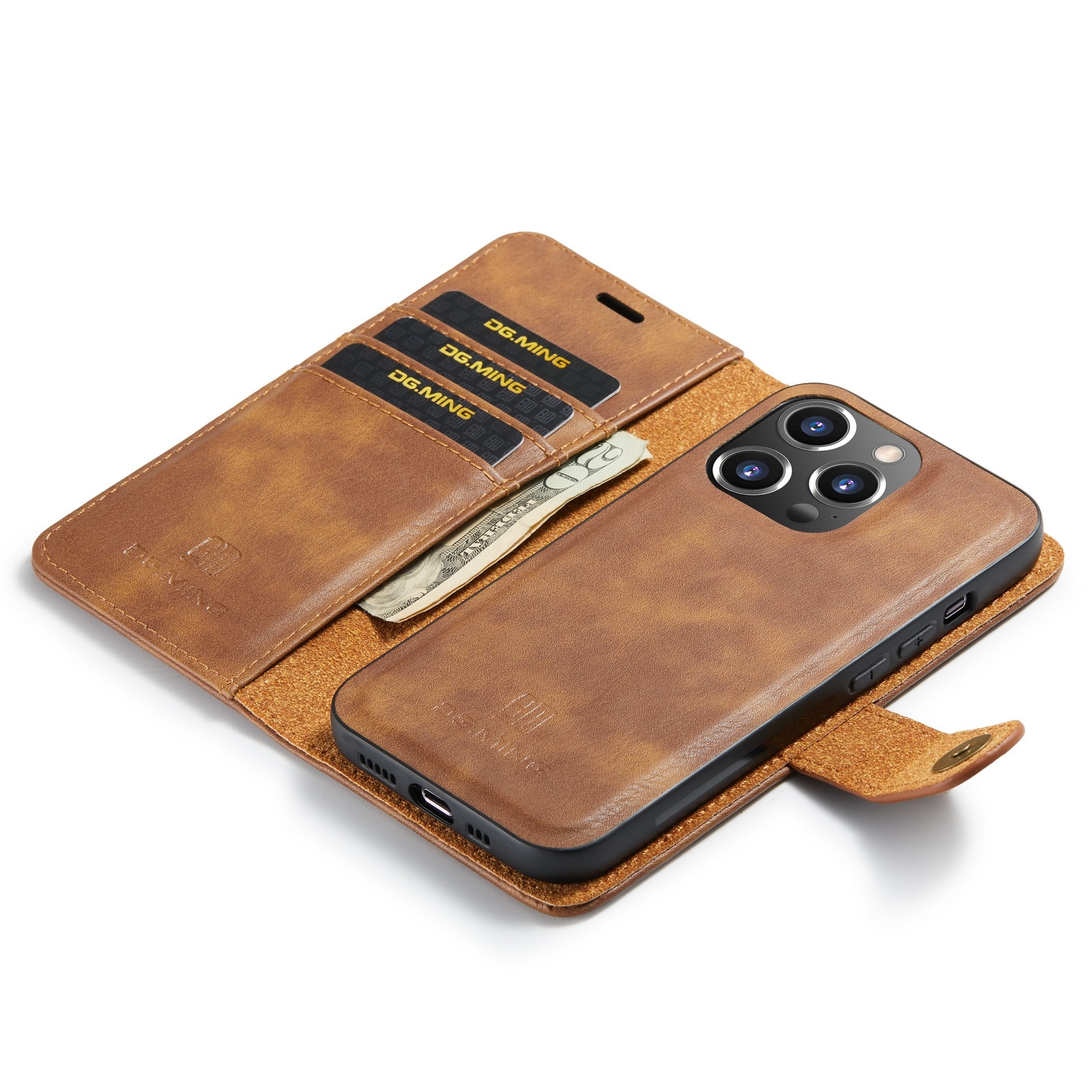 Magnet Wallet iPhone 14 Pro Max Cognac