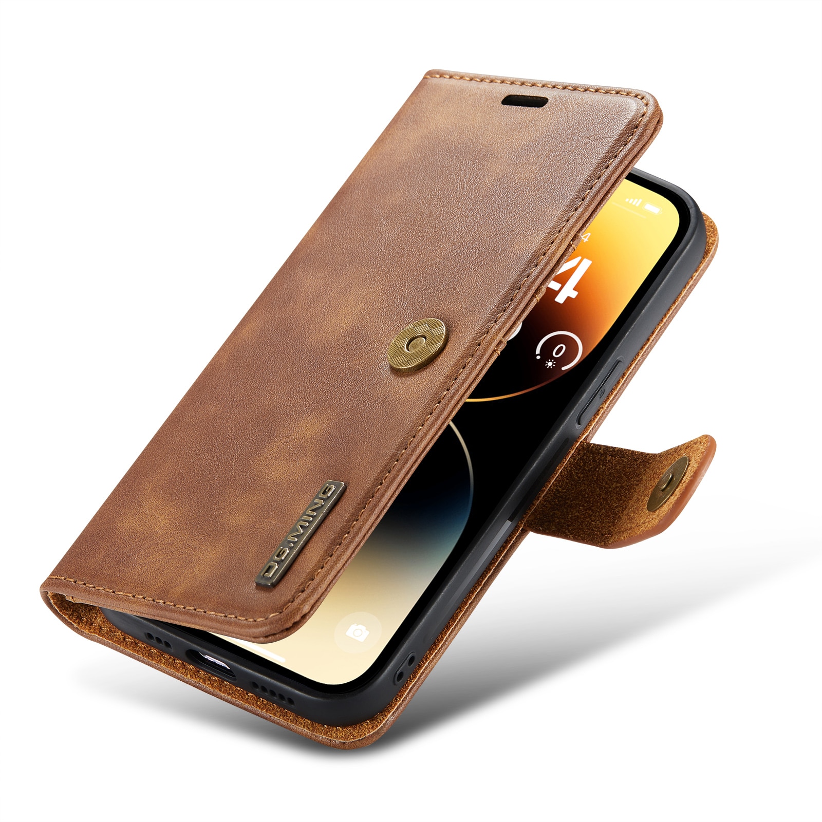 Magnet Wallet iPhone 14 Pro Cognac
