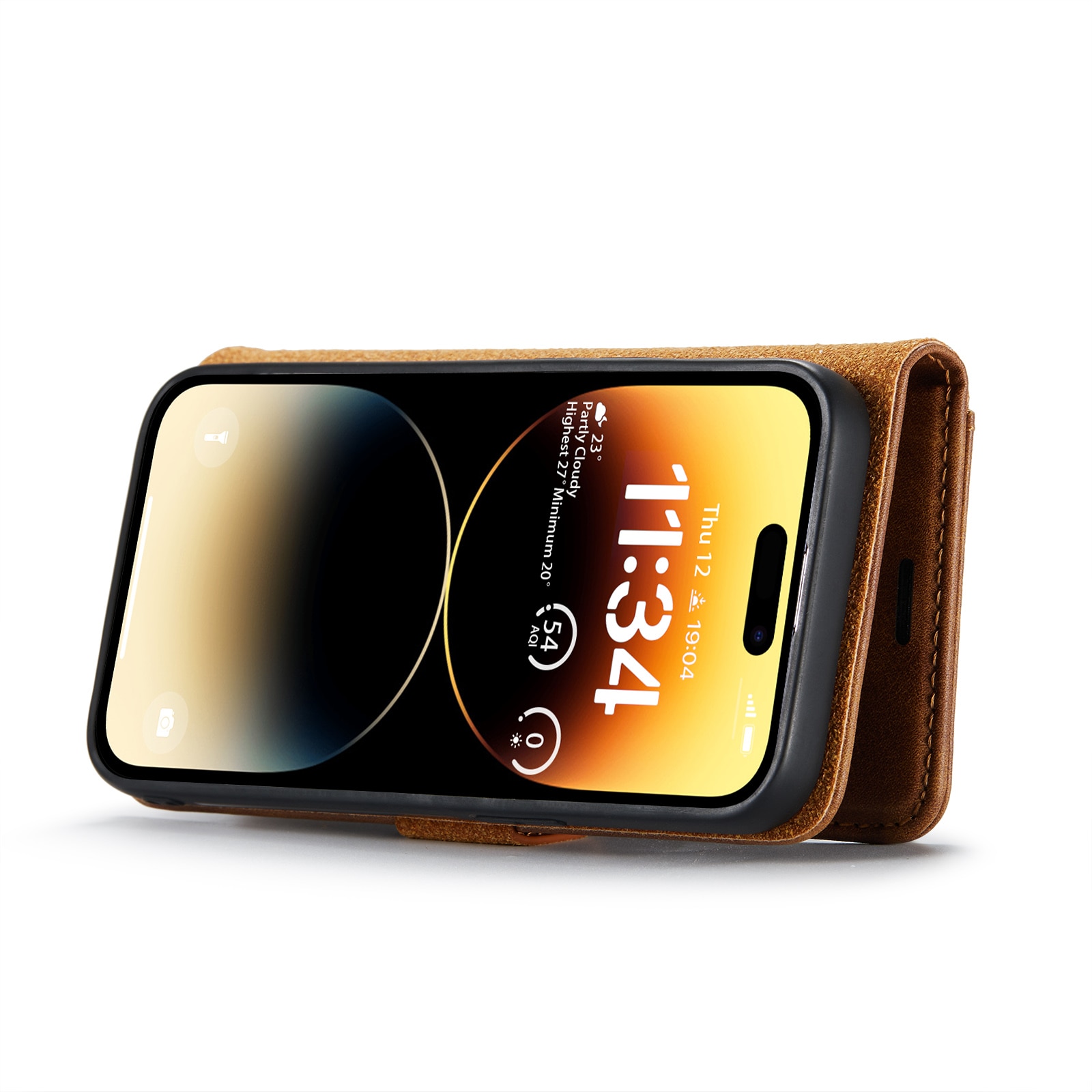 Magnet Wallet iPhone 14 Pro Cognac