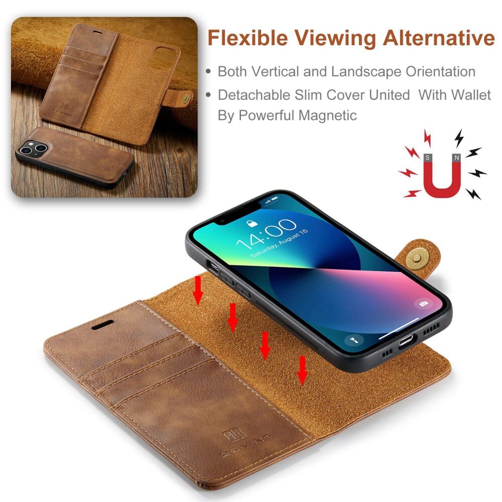 Magnet Wallet iPhone 14 Plus Brun