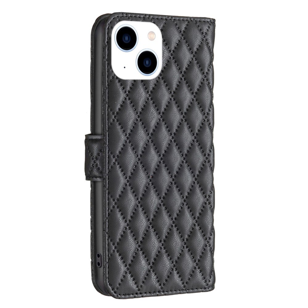 Plånboksfodral iPhone 14 Quilted svart