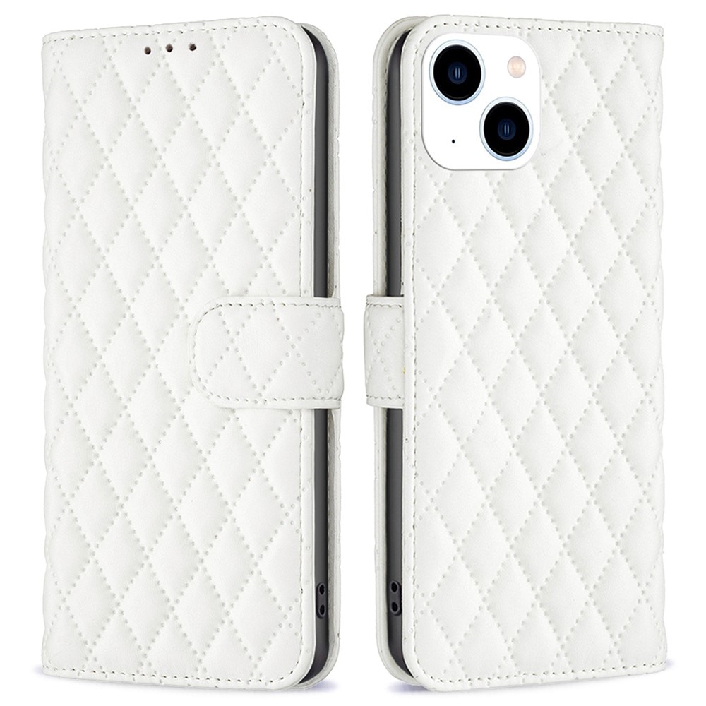 Plånboksfodral iPhone 14 Quilted vit