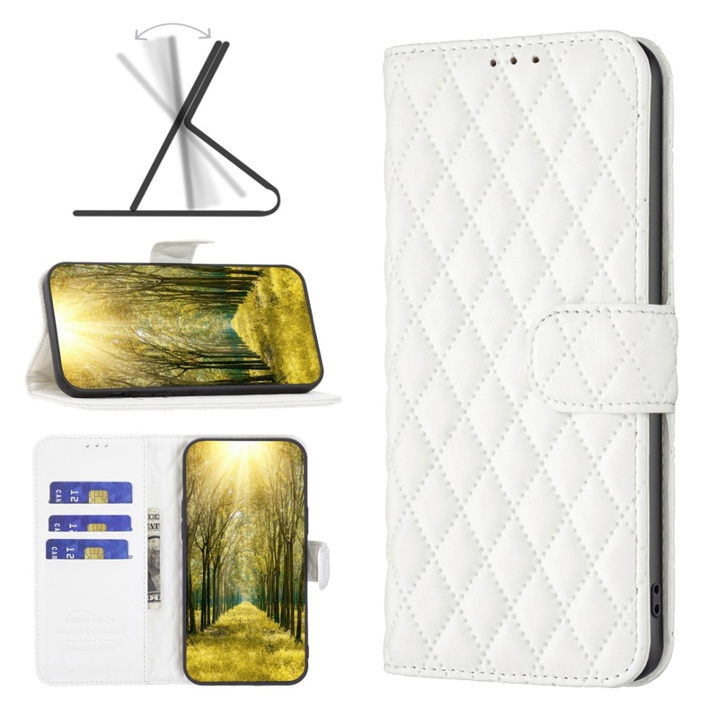 Plånboksfodral iPhone 14 Quilted vit