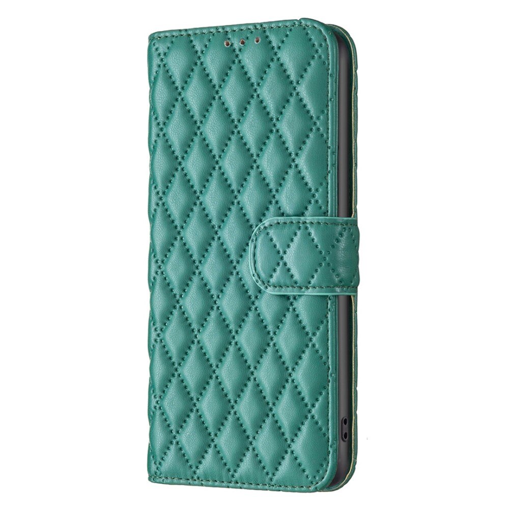 Plånboksfodral iPhone 14 Quilted grön