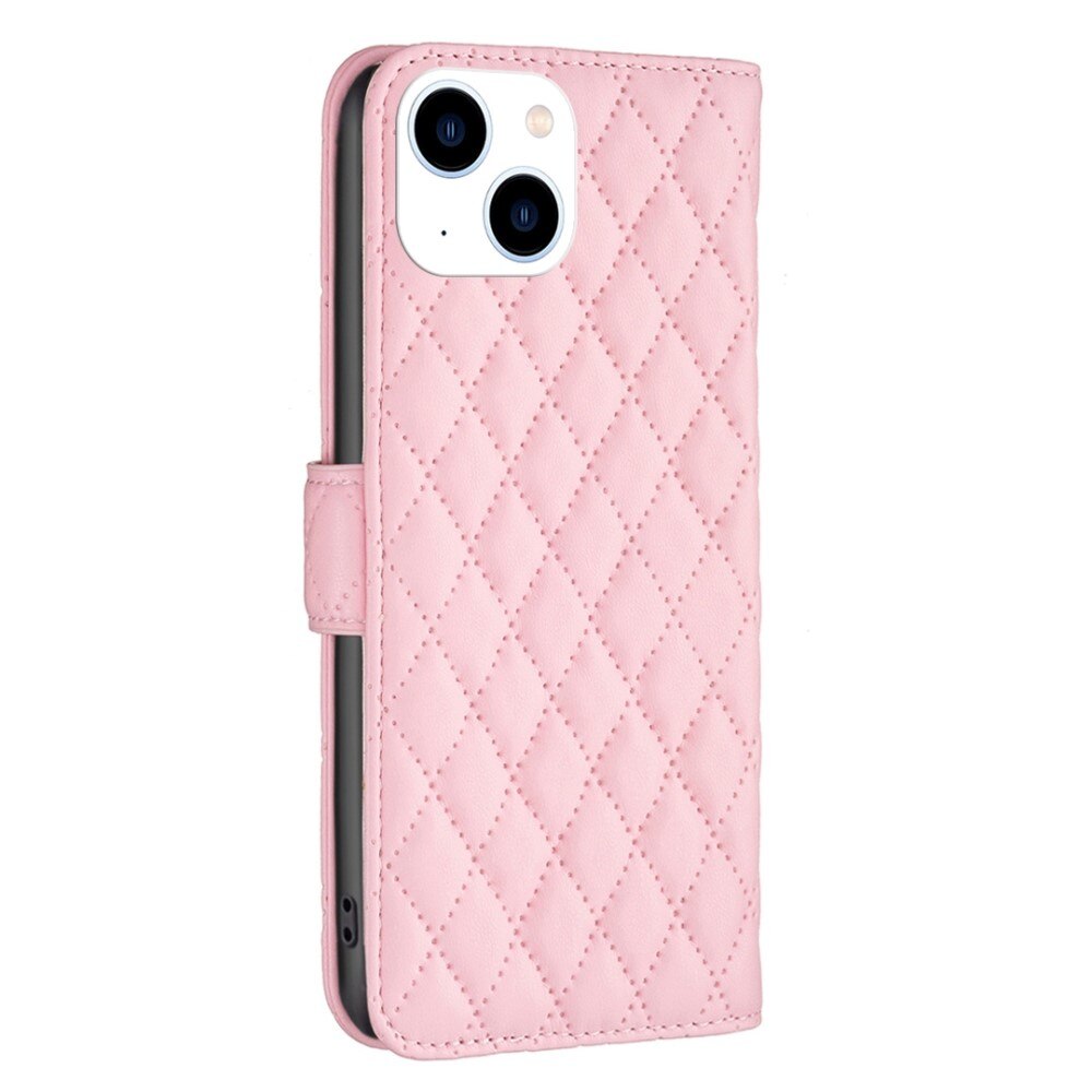 Plånboksfodral iPhone 14 Quilted rosa