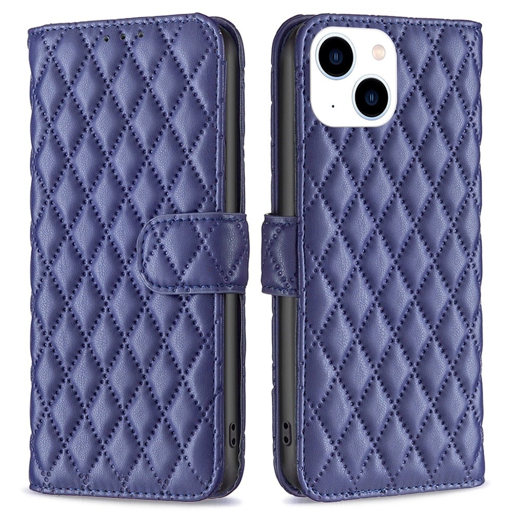 Plånboksfodral iPhone 14 Quilted blå