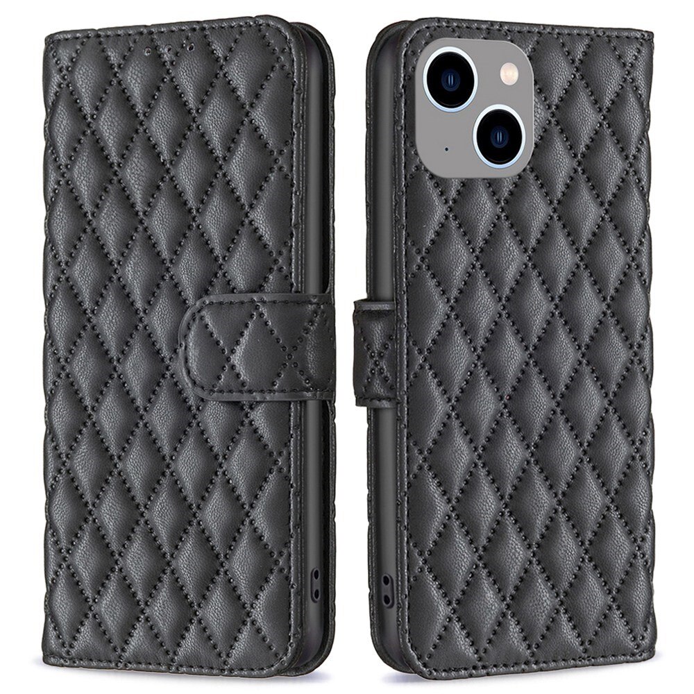 Plånboksfodral iPhone 14 Plus Quilted svart