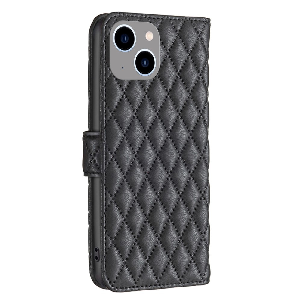 Plånboksfodral iPhone 14 Plus Quilted svart
